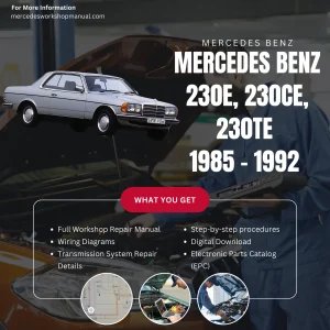 Mercedes-Benz 230E 230CE 230TE W124 1985-1992 Workshop Manual Cover