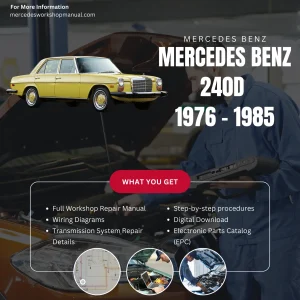 Mercedes-Benz 240D Diesel W123 1976-1985 Workshop Manual Cover