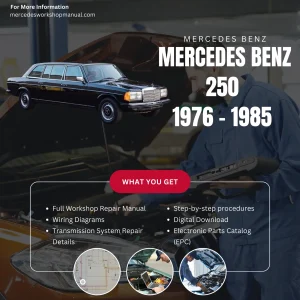 Mercedes-Benz 250 W123 1976-1985 Workshop Manual Cover