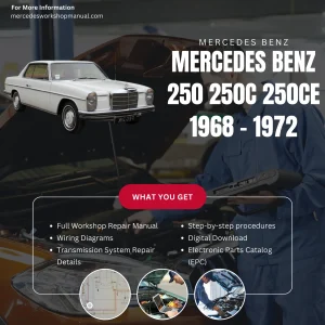 Mercedes-Benz 250 250C 250CE W114 1968-1972 Workshop Manual Cover