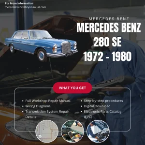 Mercedes-Benz 280SE W116 1972-1980 Workshop Manual Cover