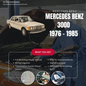Mercedes-Benz 300D Diesel W123 1976-1985 Workshop Manual Cover