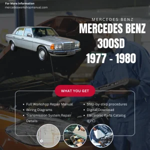 Mercedes-Benz 300SD Turbodiesel W116 1977-1980 Workshop Manual Cover