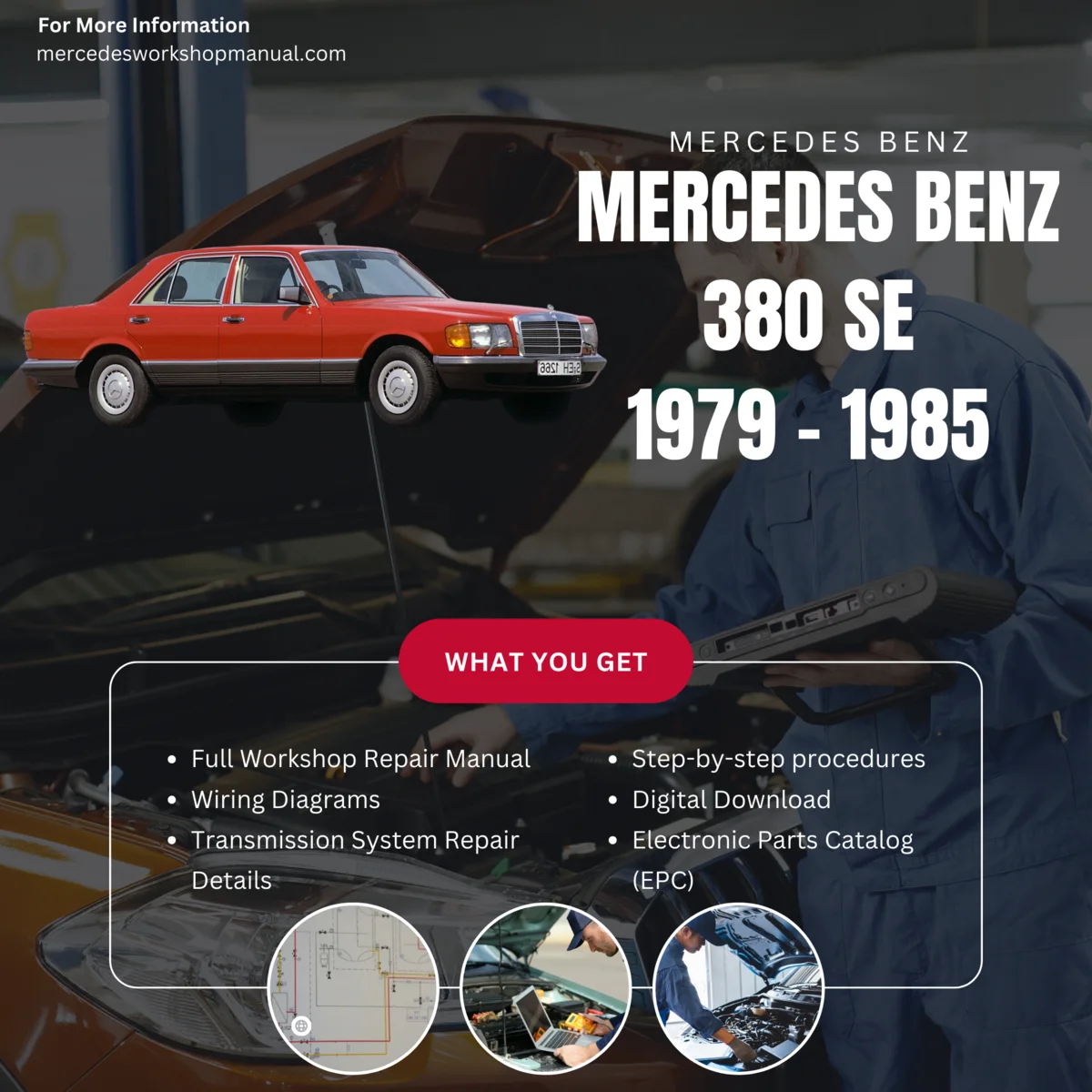 Mercedes-Benz 380SE W126 1979-1985 Workshop Manual Cover