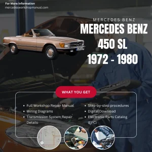 Mercedes-Benz 450SL R107 1972-1980 Workshop Manual Cover