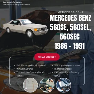 Mercedes-Benz 560SE 560SEL 560SEC W126 1986-1991 Workshop Manual Cover