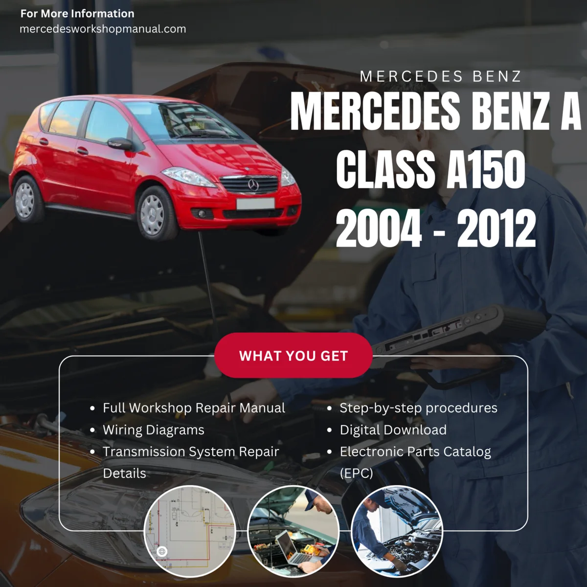 Mercedes-Benz A-Class A150 W169 2004-2012 Workshop Manual Cover
