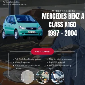 Mercedes-Benz A-Class A160 W168 1997-2004 Workshop Manual Cover