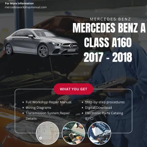 Mercedes-Benz A-Class A160 W176 2017-2018 Workshop Manual Cover