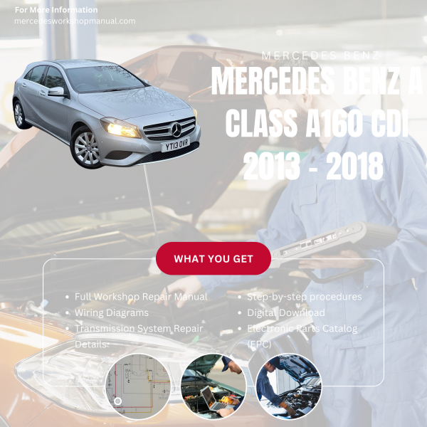 Mercedes Benz A Class A160 CDI  Workshop, Service & Repair Manual 2013 - 2018 | Engine, Wiring, Transmission, Maintenance Guide