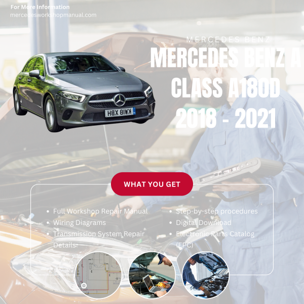 Mercedes Benz A Class A180d  Workshop, Service & Repair Manual 2018 - 2021 | Engine, Wiring, Transmission, Maintenance Guide
