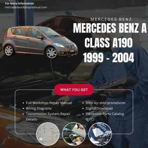 Mercedes-Benz A-Class A190 1999-2004 Workshop Manual Cover