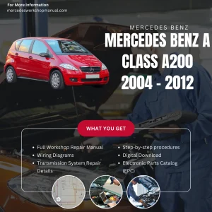 Mercedes-Benz A-Class A200 W169 2004-2012 Workshop Manual Cover