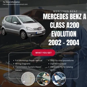 Mercedes-Benz A-Class A200 Evolution 2002-2004 Workshop Manual Cover