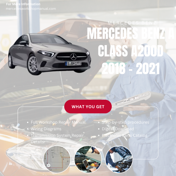 Mercedes Benz A Class A200d  Workshop, Service & Repair Manual 2018 - 2021 | Engine, Wiring, Transmission, Maintenance Guide