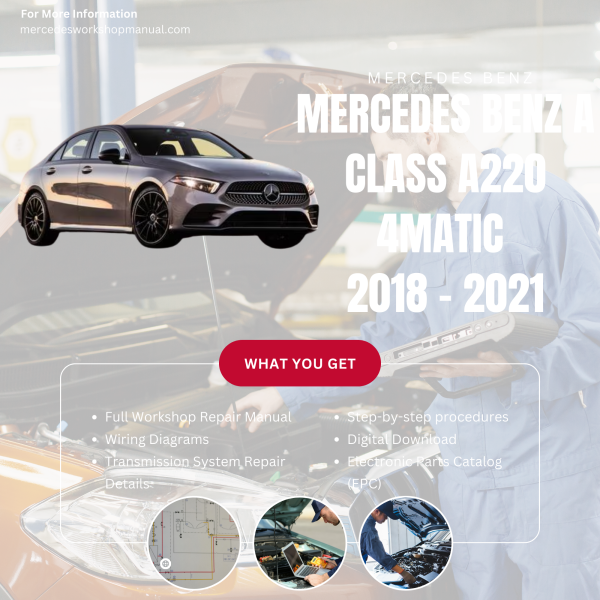 Mercedes Benz A Class A220 4Matic  Workshop, Service & Repair Manual 2018 - 2021 | Engine, Wiring, Transmission, Maintenance Guide