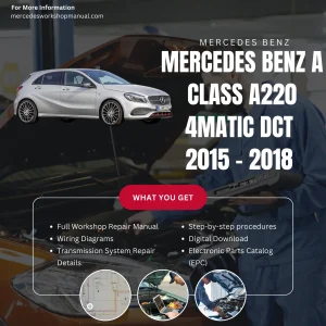 Mercedes-Benz A-Class A220 4Matic DCT 2015-2018 Workshop Manual Cover
