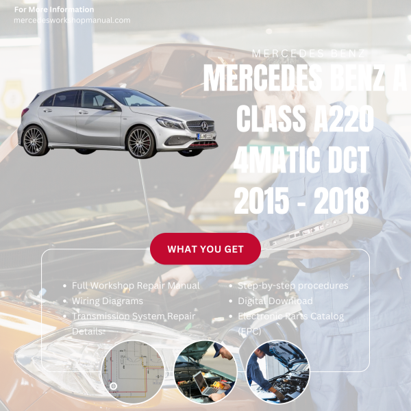 Mercedes Benz A Class A220 4Matic DCT  Workshop, Service & Repair Manual 2015 - 2018 | Engine, Wiring, Transmission, Maintenance Guide