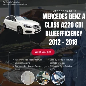 Mercedes-Benz A-Class A220 CDI BlueEfficiency 2012-2018 Workshop Manual Cover