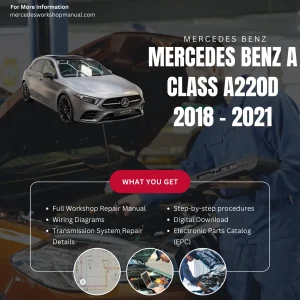 Mercedes-Benz A-Class A220d Diesel W177 2018-2021 Workshop Manual Cover