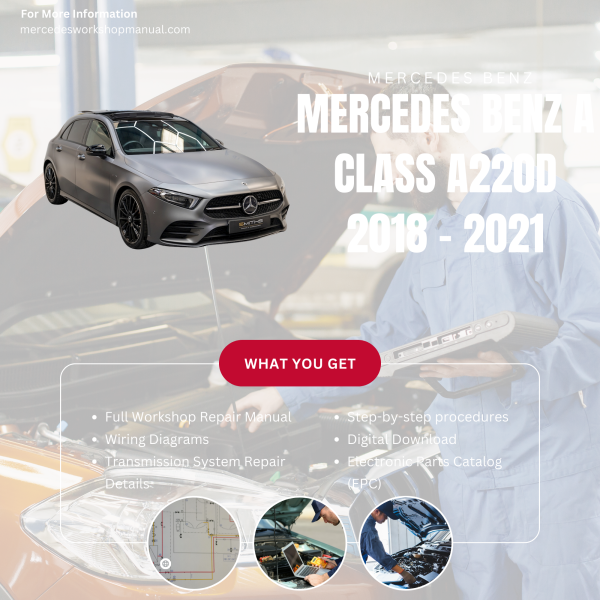 Mercedes Benz A Class A220d  Workshop, Service & Repair Manual 2018 - 2021 | Engine, Wiring, Transmission, Maintenance Guide