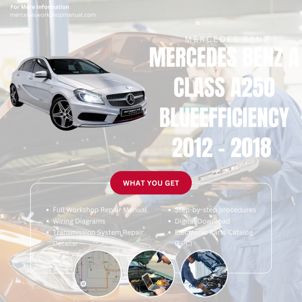Mercedes Benz A Class A250 BlueEfficiency  Workshop, Service & Repair Manual 2012 - 2018 | Engine, Wiring, Transmission, Maintenance Guide