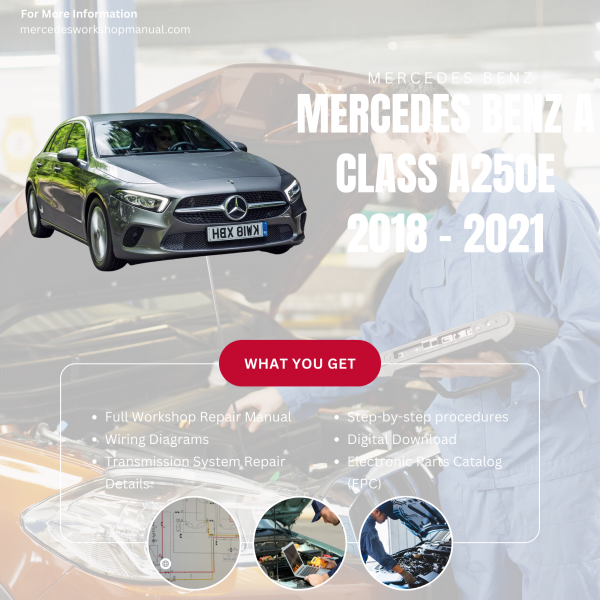 Mercedes Benz A Class A250e  Workshop, Service & Repair Manual 2018 - 2021 | Engine, Wiring, Transmission, Maintenance Guide