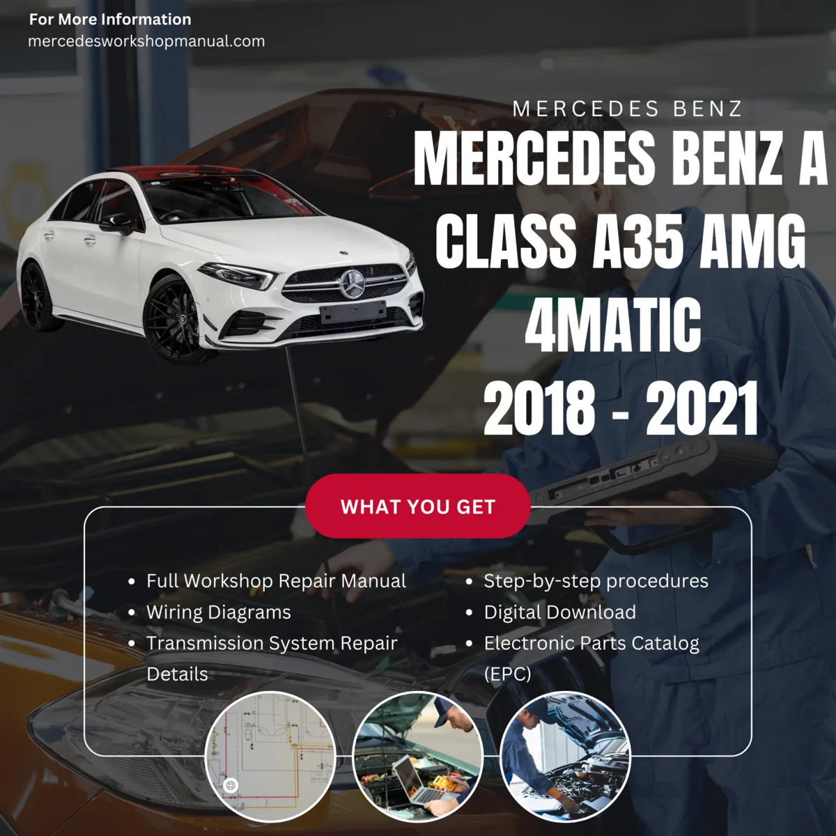 Mercedes-AMG A-Class A35 4Matic 2018-2021 Workshop Manual Cover