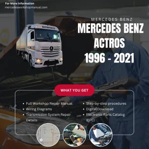 Mercedes-Benz Actros Heavy Truck 1996-2021 Workshop Manual Cover