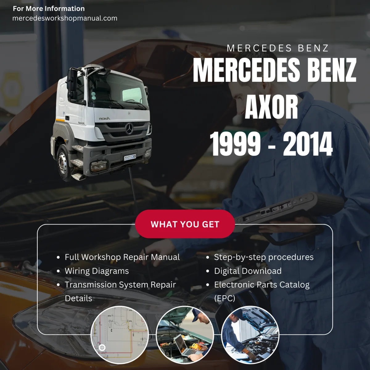 Mercedes-Benz Axor Truck 1999-2014 Workshop Manual Cover