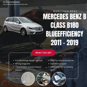 Mercedes-Benz B-Class B180 BlueEfficiency 2011-2019 Workshop Manual Cover