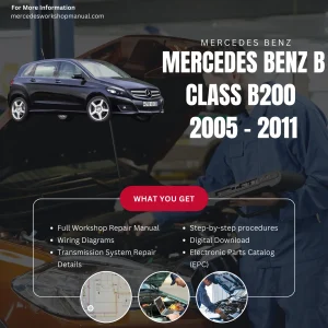Mercedes-Benz B-Class B200 W245 2005-2011 Workshop Manual Cover