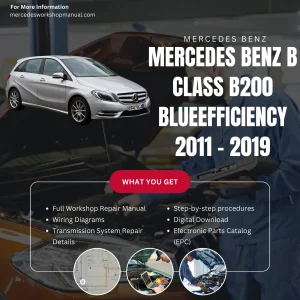 Mercedes-Benz B-Class B200 BlueEfficiency 2011-2019 Workshop Manual Cover