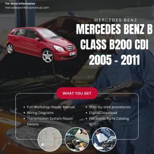 Mercedes-Benz B-Class B200 CDI Diesel 2005-2011 Workshop Manual Cover