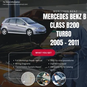 Mercedes-Benz B-Class B200 Turbo 2005-2011 Workshop Manual Cover