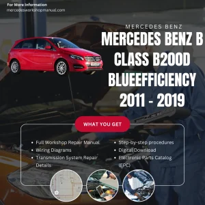 Mercedes-Benz B-Class B200d BlueEfficiency Diesel 2011-2019 Workshop Manual Cover