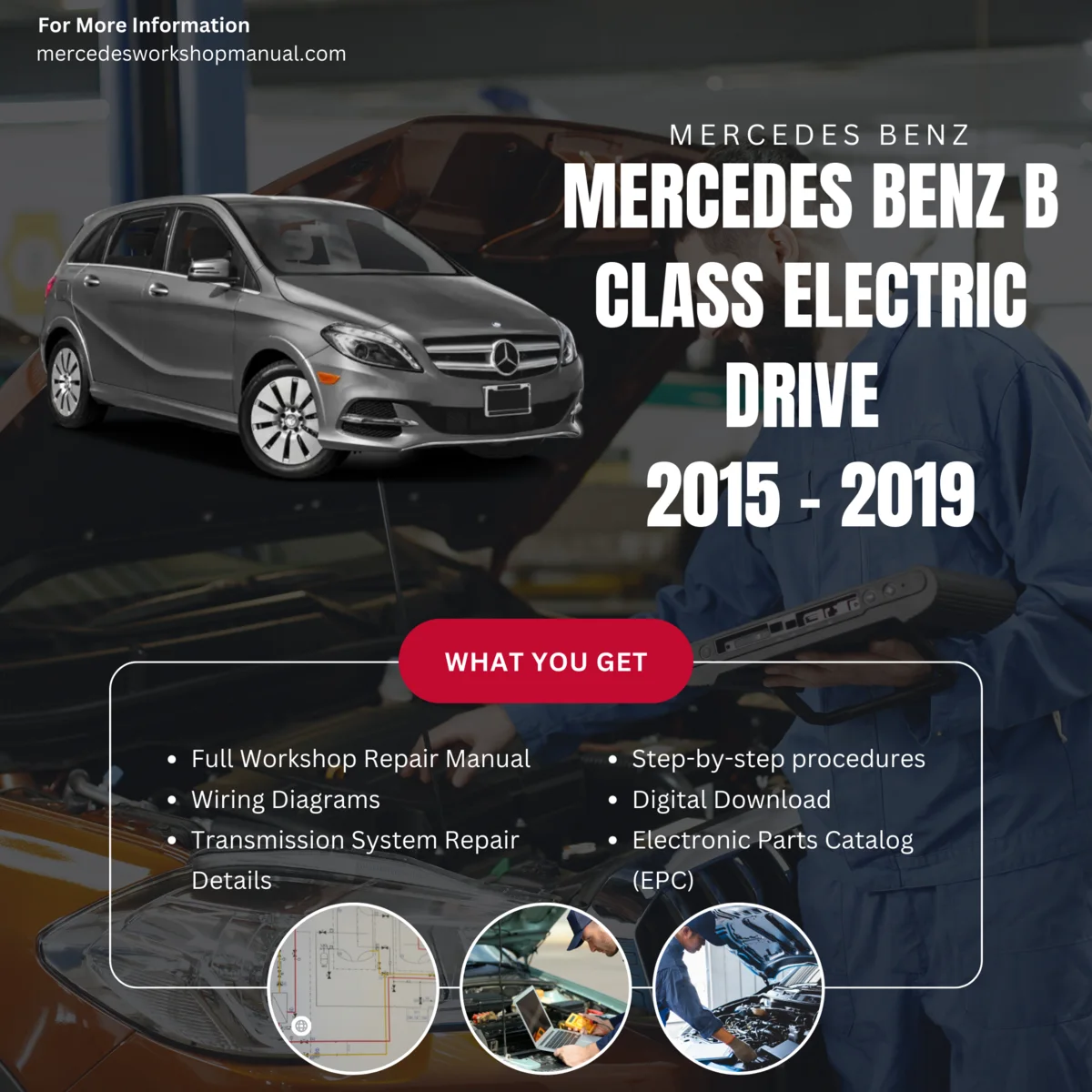 Mercedes-Benz B-Class Electric Drive 2015-2019 Workshop Manual Cover