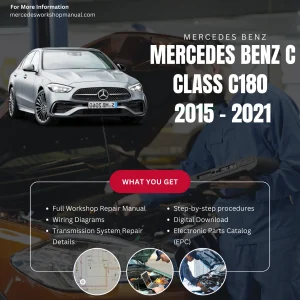 Mercedes-Benz C-Class C180 W205 2015-2021 Workshop Manual Cover