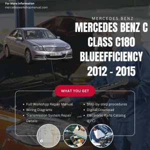 Mercedes-Benz C-Class C180 BlueEfficiency 2012-2015 Workshop Manual Cover