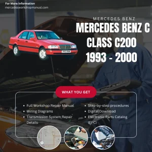 Mercedes-Benz C-Class C200 W202 1993-2000 Workshop Manual Cover