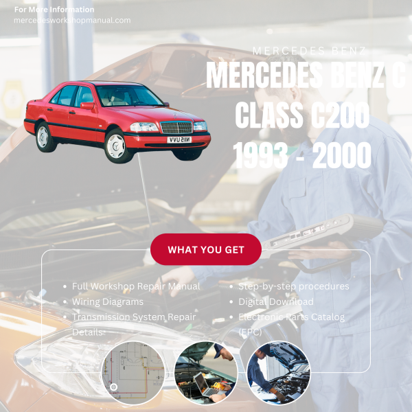 Mercedes Benz C Class C200  Workshop, Service & Repair Manual 1993 - 2000 | Engine, Wiring, Transmission, Maintenance Guide