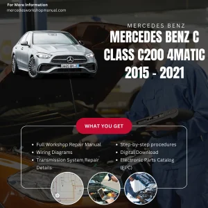 Mercedes-Benz C-Class C200 4MATIC 2015-2021 Workshop Manual Cover