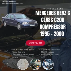 Mercedes-Benz C-Class C200 Kompressor W202 1995-2000 Workshop Manual Cover