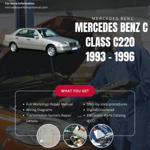 Mercedes-Benz C-Class C220 W202 1993-1996 Workshop Manual Cover