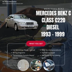 Mercedes-Benz C-Class C220 Diesel W202 1993-1999 Workshop Manual Cover