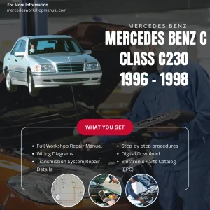 Mercedes-Benz C-Class C230 W202 1996-1998 Workshop Manual Cover