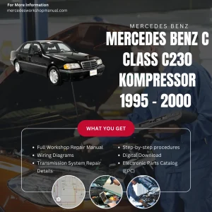 Mercedes-Benz C-Class C230 Kompressor W202 1995-2000 Workshop Manual Cover