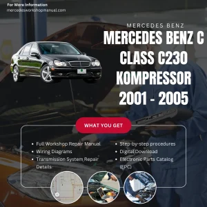 Mercedes-Benz C-Class C230 Kompressor W203 2001-2005 Workshop Manual Cover