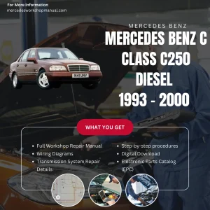 Mercedes-Benz C-Class C250 Diesel W202 1993-2000 Workshop Manual Cover