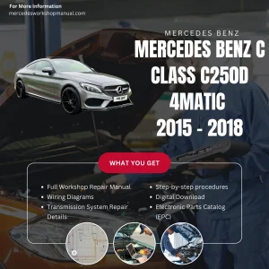 Mercedes-Benz C-Class C250d 4Matic Diesel 2015-2018 Workshop Manual Cover